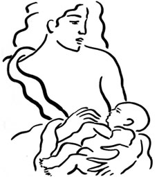 Μητέρα που θηλάζει το μωρό της